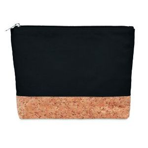 Cotton Cosmetic Bag With Cork Detail
