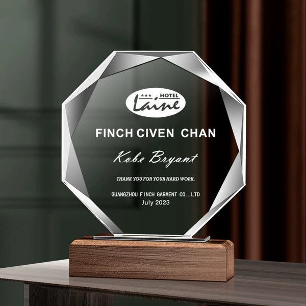 Crystal Trophy for laser engraving printing 