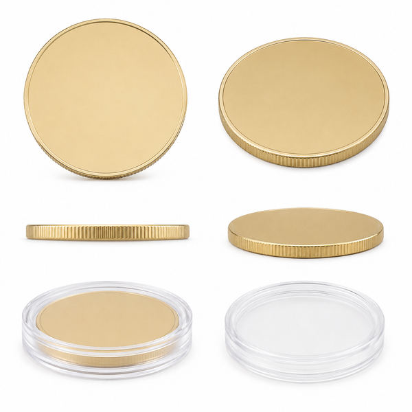 Metal Coin + Clear case - Gold