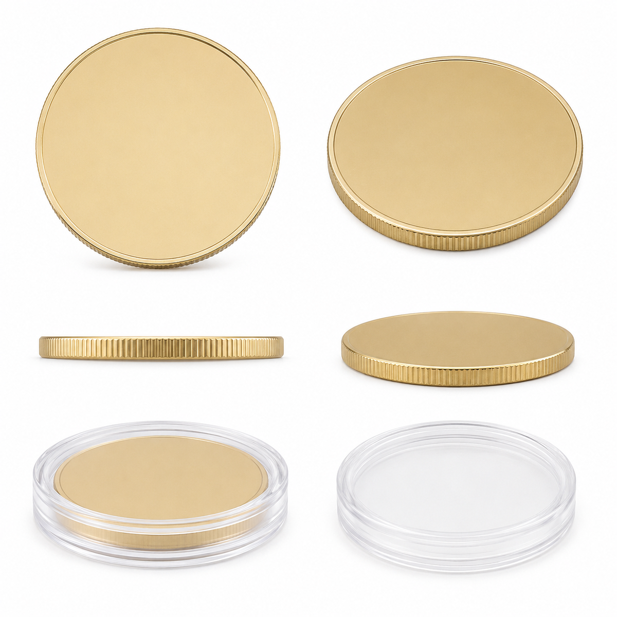 Metal Coin + Clear case - Gold