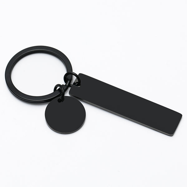 Rectangle + Round Keyring - Black