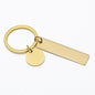 Rectangle + Round Keyring - Gold