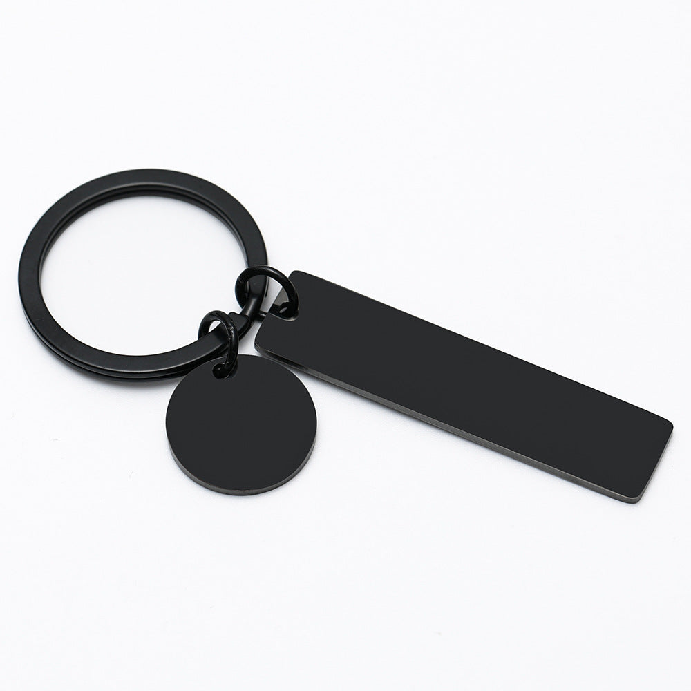 Rectangle + Round Keyring - Black