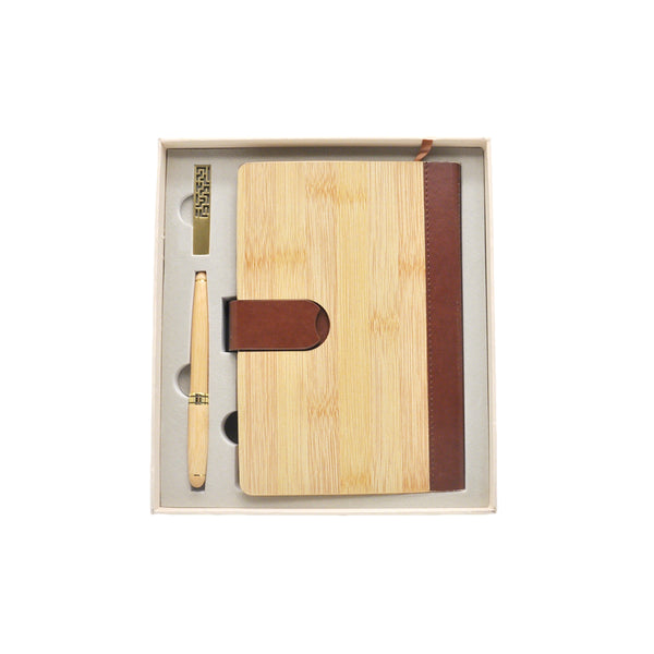 Bamboo Notebook + Pen + 32GB USB + Gift Box