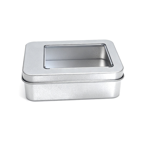 Metal Tin Box with Window -120 x 90 x 35mm