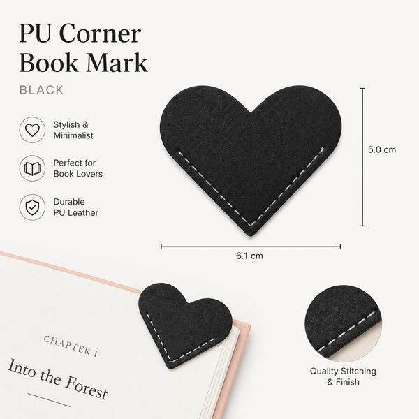 Heart Bookmark - Black