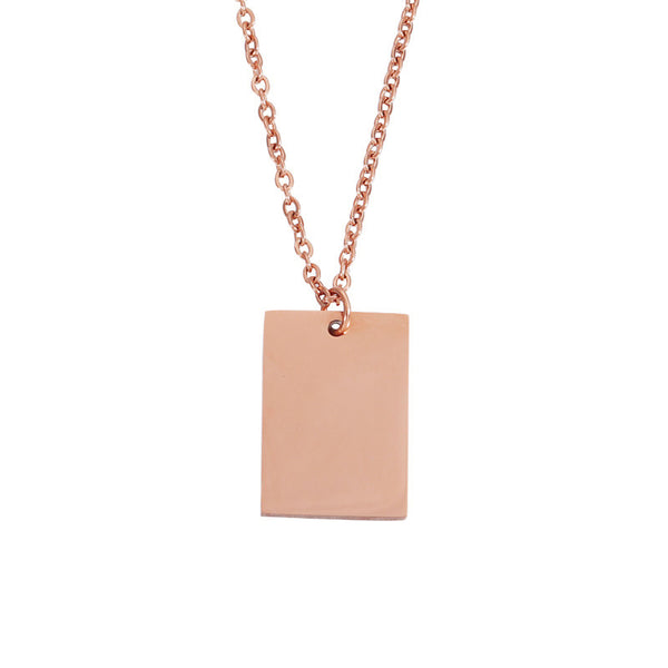 Necklace - Rose Gold - Square