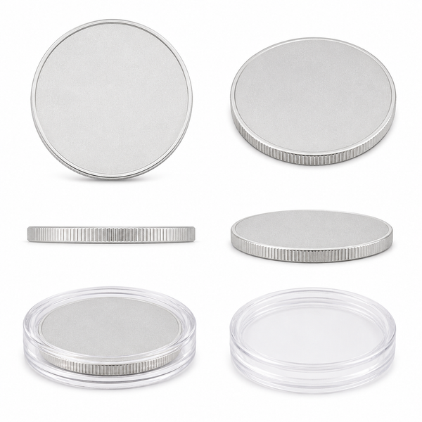 Metal Coin + Clear case  - Silver