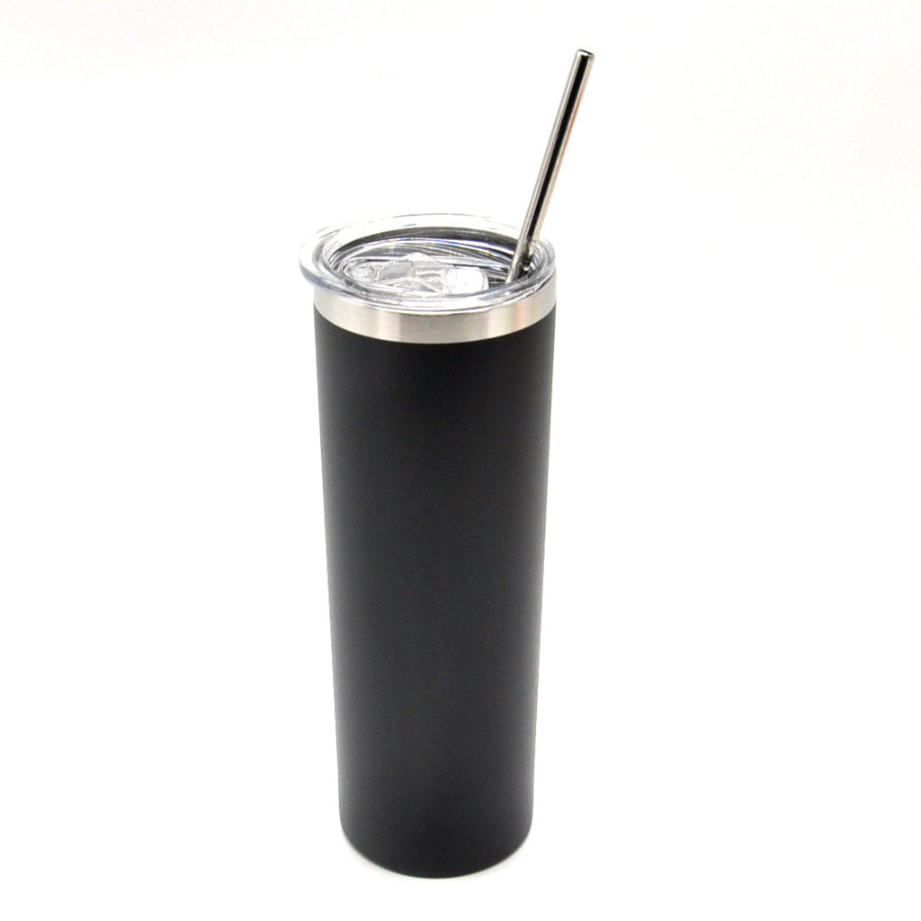 Tumbler Travel Bottle + Straw - Black