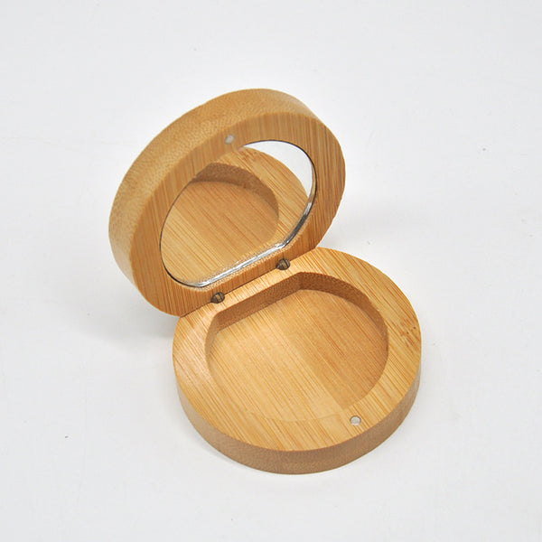 Bamboo Wooden Hinged Pocket Mirror