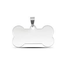 Stainless Steel Name Tag - Silver Bone