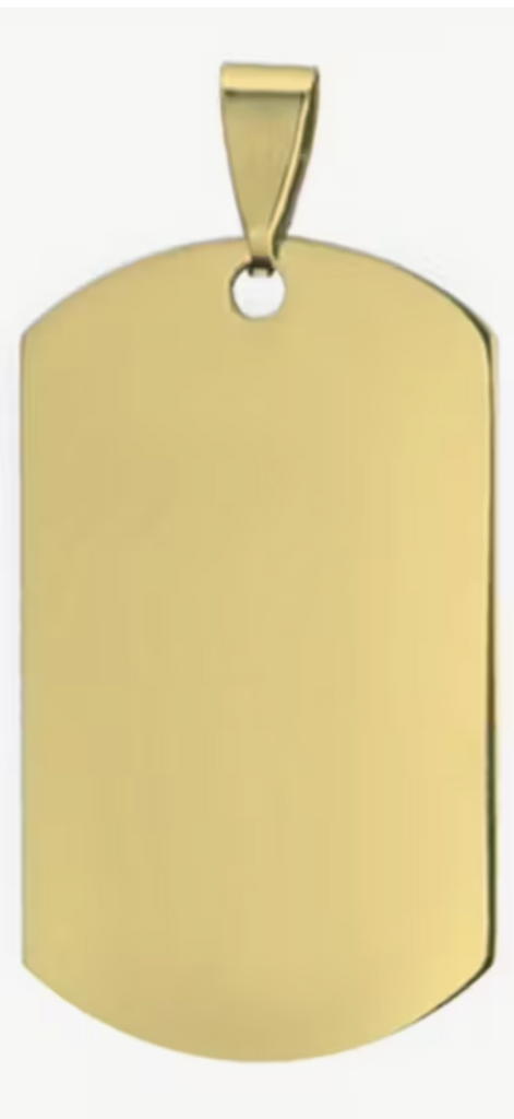 Stainless Steel Name Tag - Gold