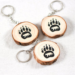 Pine Wooden Keyring - 3cm - 4cm