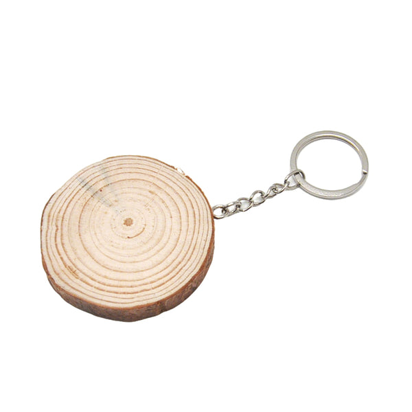 Pine Wooden Keyring - 3cm - 4cm