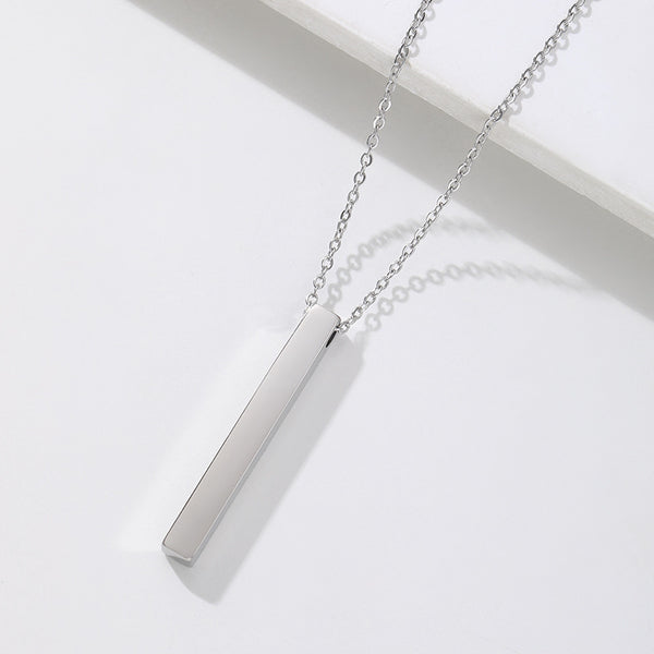 Vertical Bar Necklace - Silver