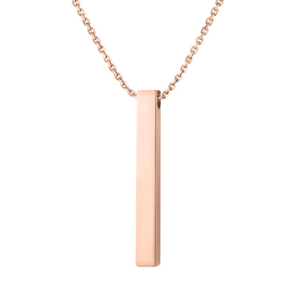 Vertical Bar Necklace - Rose Gold