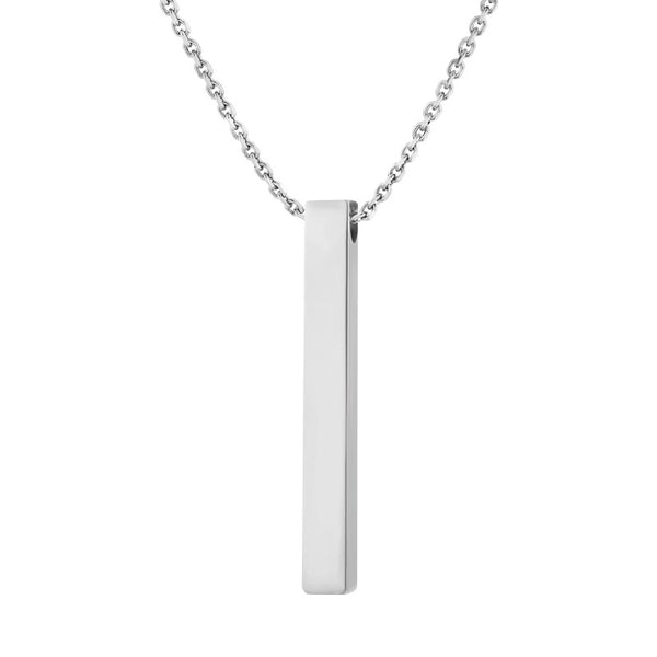 Vertical Bar Necklace - Silver