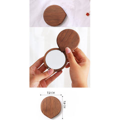 Wooden make up pocket mirror for laser engraving ThinkBaba