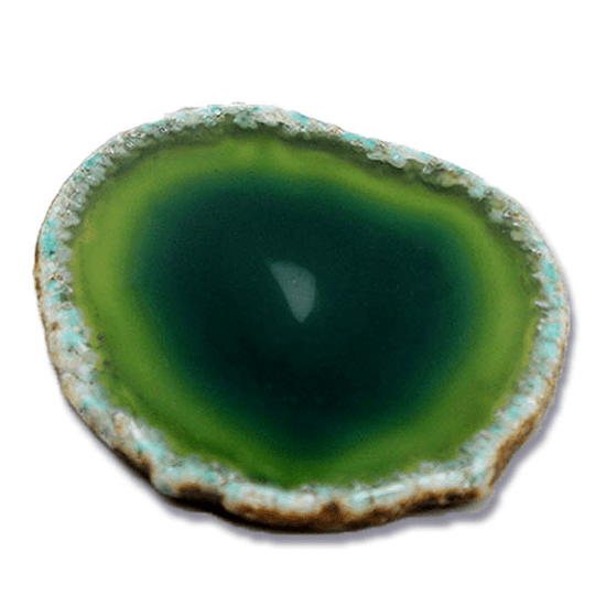 agate glass laser engrave coaster green