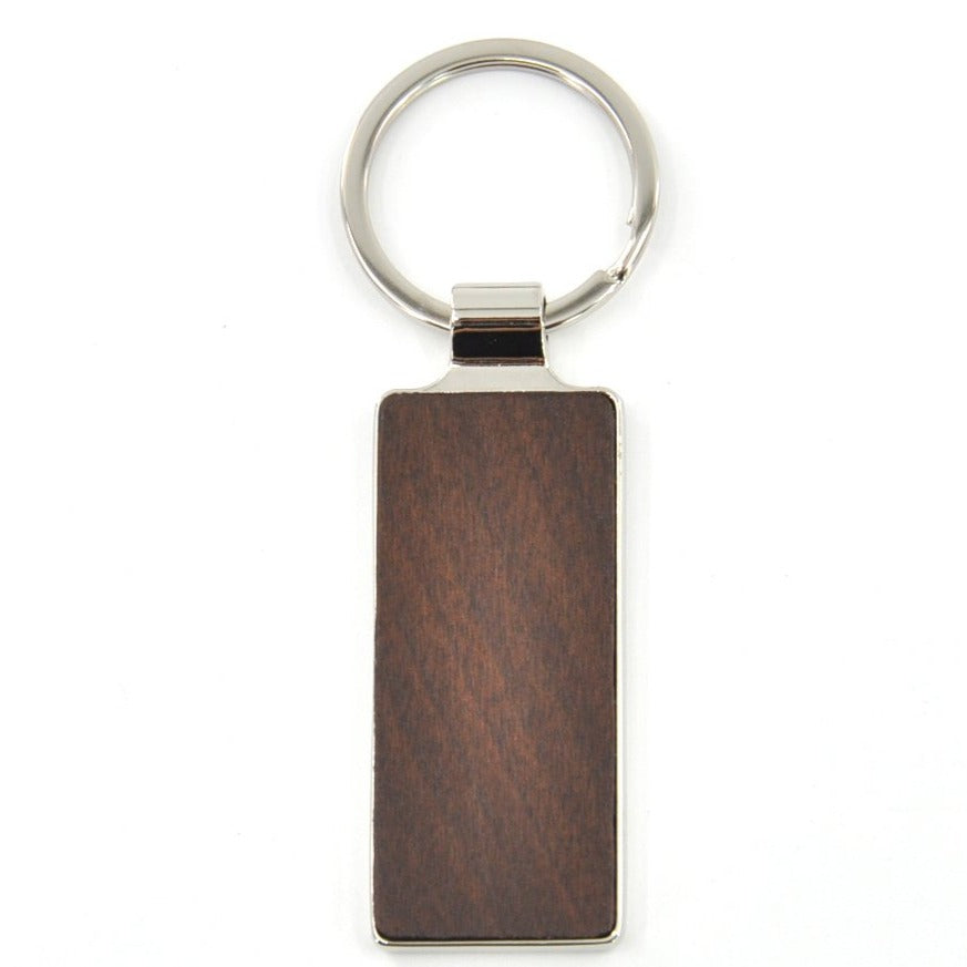 laser engravable wooden keyring dark brown