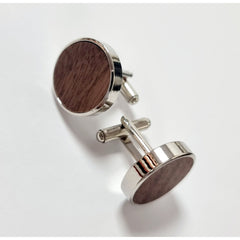 Wooden Cufflinks - Silver